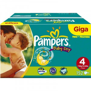 Couches Pampers Baby Dry 600 pièces T4
